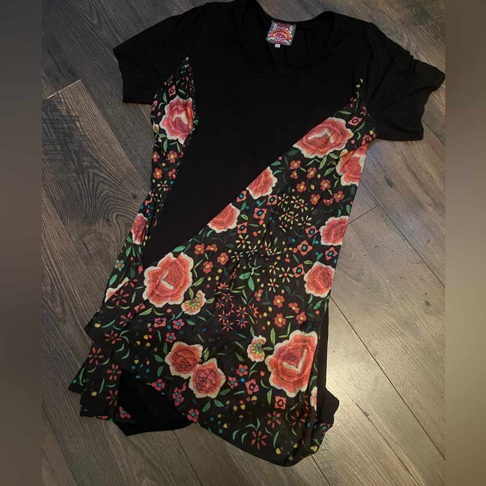 Johnny Was Silk Floral Dress Tunic 2X